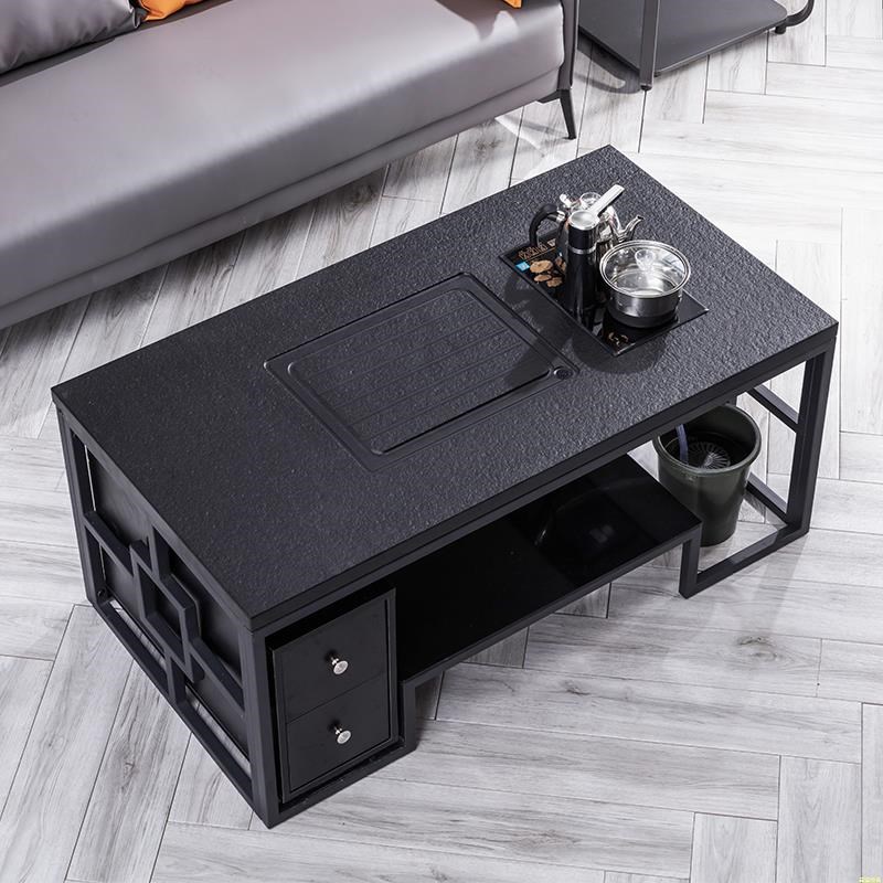 办公室沙发组合套装一体火烧石O茶几功夫茶桌简约现代自动带电磁