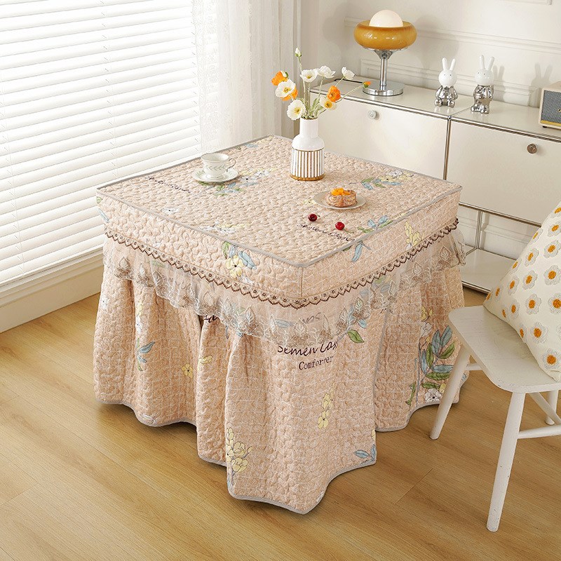 电烤炉桌子取暖桌麻将机围罩桌罩正方形四方桌烤火罩加绒