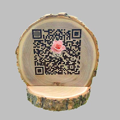 定制原木创意二维码支付牌支付宝扫码商家收款摆台展示牌收钱立牌