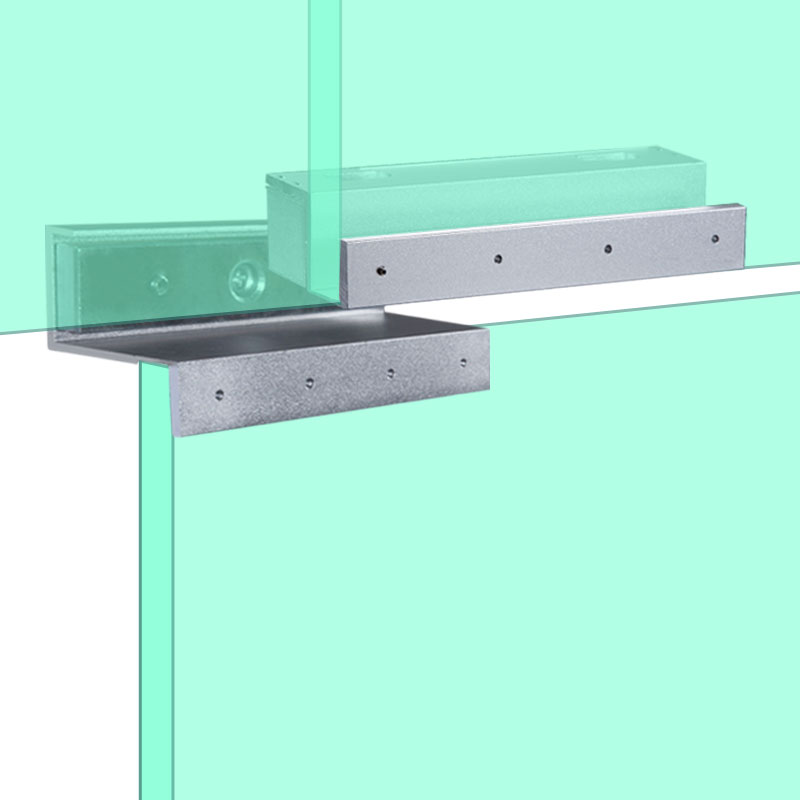 纳奇 上下无框玻璃门磁力锁支架2公斤磁力锁 U型夹ZL支架