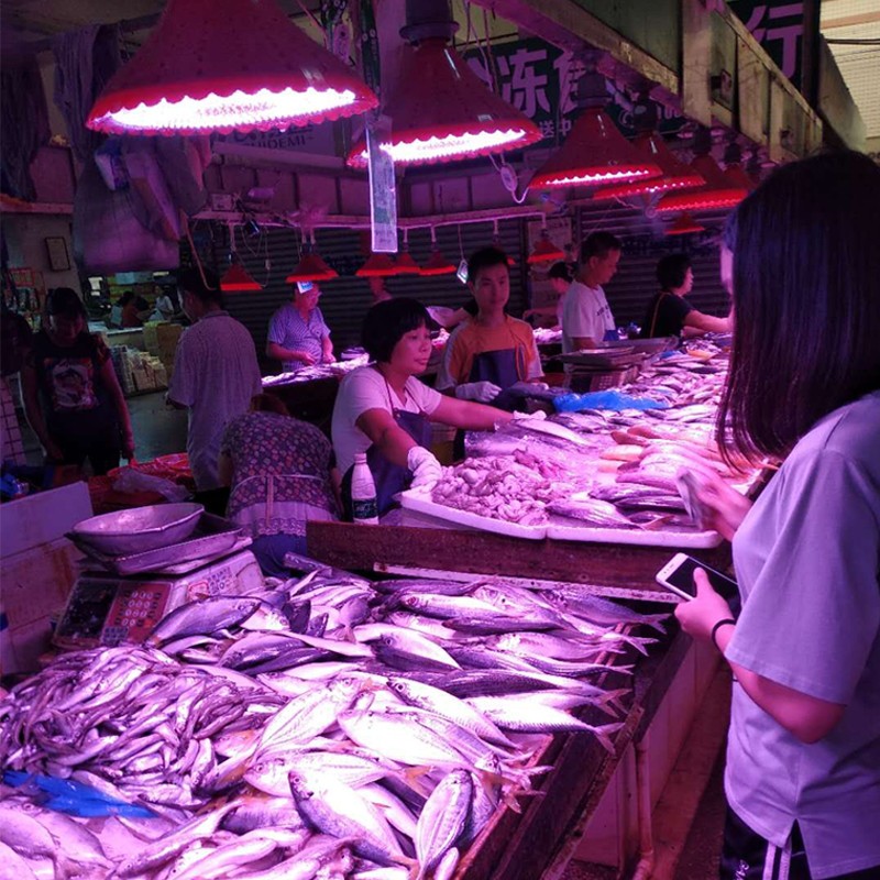 猪肉灯led生鲜灯水果灯菜市场冷鲜卖肉超市灯熟食灯吊灯定制2圈红