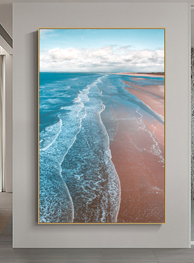 大海日出玄关装饰画客厅沙发背景墙风景挂画现代入户走廊过道壁画