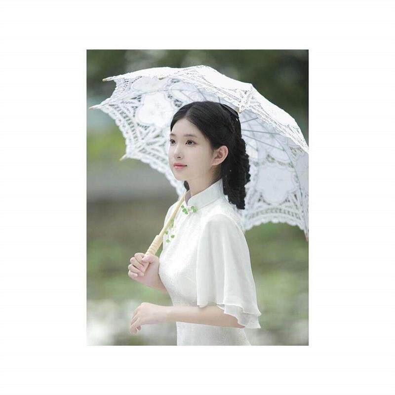 白色镂空新娘伞婚纱拍照欧式蕾丝伞儿童舞蹈道具花边公主洋伞