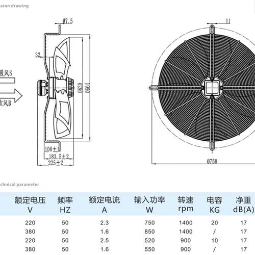 长风产外转子轴流式风机CF4T/S-630S/B制冷,压缩机,散热器行业用