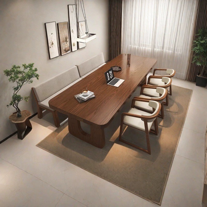 实木大长书桌客厅学习阅读写字桌家用现代简约办公桌工作台长桌子