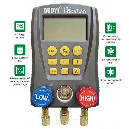 DUOYI DY517Digital Manifold Gauge Meter  PK 德图 testo549