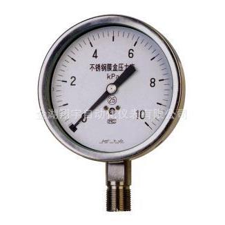 不锈钢膜盒压力表 YE-100B 量程0-50kpa 精度1.6级 螺纹M20*1.5