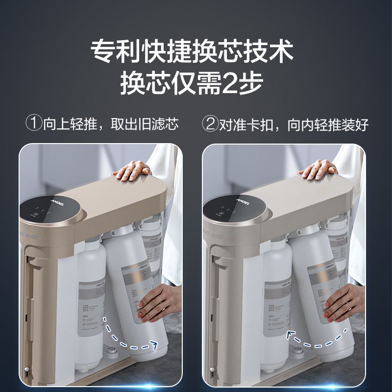 安吉尔玉龙原装净水器家用直饮反渗透RO过滤CF复合滤芯活性炭滤芯