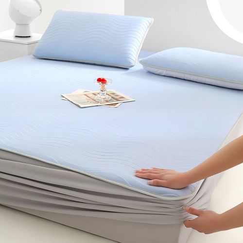 A类凉感冰丝凉席三件套床笠款可水洗机洗夏季裸睡简约风空调软席