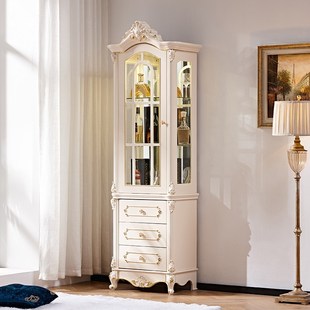 奢华餐边柜白色 饰柜子法式 顺为有品欧式 单门酒柜客厅靠墙展示柜装