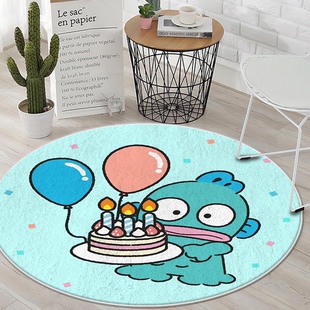 卡通小丑鱼卧室客厅圆形地毯加密加厚防滑可水洗电竞椅地垫