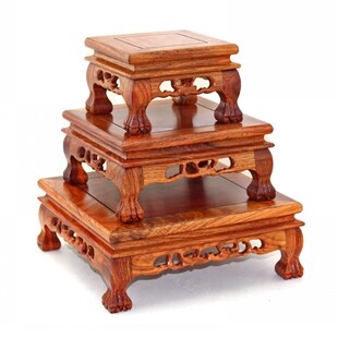 红木工艺品摆件底座奇玉石茶壶实木底托花梨木长正方形虎脚木托