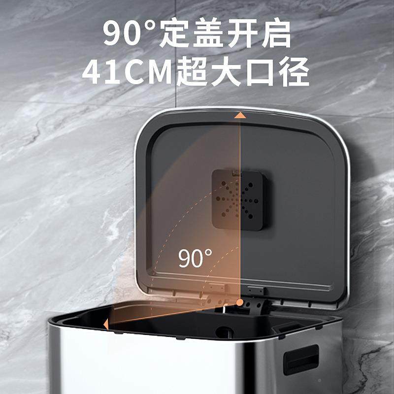 锈025新品不钢垃圾桶大容量2商用家用厨房脚办踏式图频工厂带盖酒