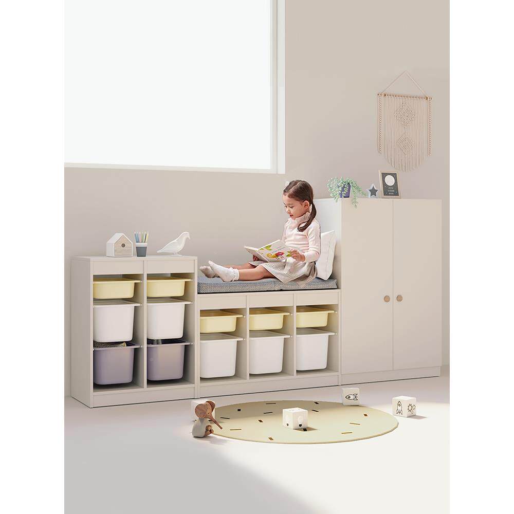 5V儿童地玩收纳柜储收纳架实木IBJ宝宝置物架落书柜绘本架具物