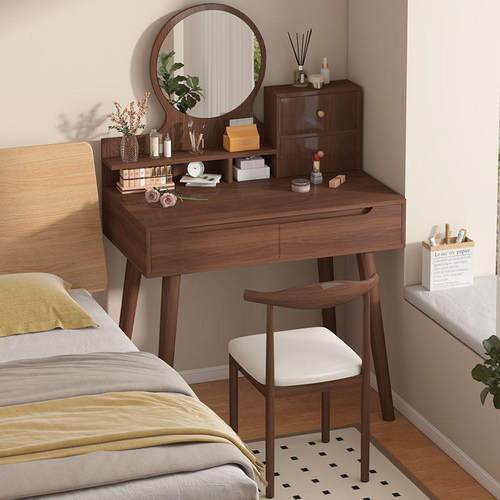 新户款室梳妆台化书妆桌子小型简卧约双层化WVK妆台小型卧室梳妆