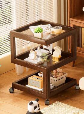 竹520创意网床红32565头柜民宿出租房楠家用纳带轮可收移动沙发边