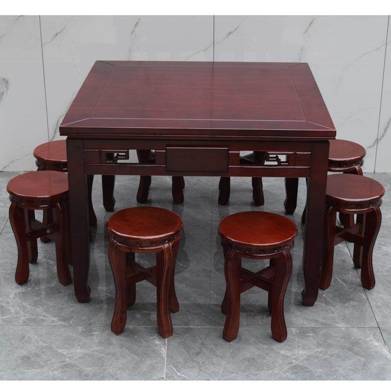 邮带抽屉正方形桌子餐馆包仙饭店桌150椅组合四方面馆酒桌店实木