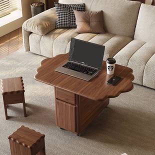 可折叠移动边几发小推边车客实厅沙边柜置物架木茶几收纳柜CLX03#