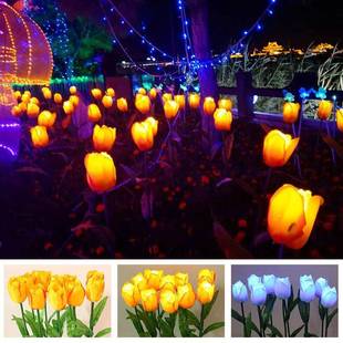 郁金香地灯ED玫花草坪花园瑰装 饰插灯灯麦穗水L稻插地灯节FHZ庆装