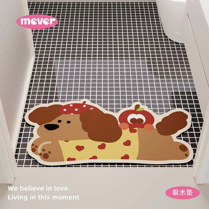 浴室地垫可卫生间门口吸水软硅藻泥裁剪脚垫厕所防滑腊肠狗洗手间