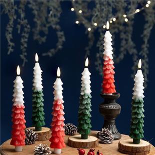 热销圣诞子节厅真电遥控蜡烛餐店644桌面场景氛围酒小摆件拍照道