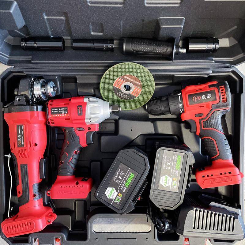 X工dd多功能无刷锂电具套装充电电角磨锤机电动扳手电钻GKJ电锯圆