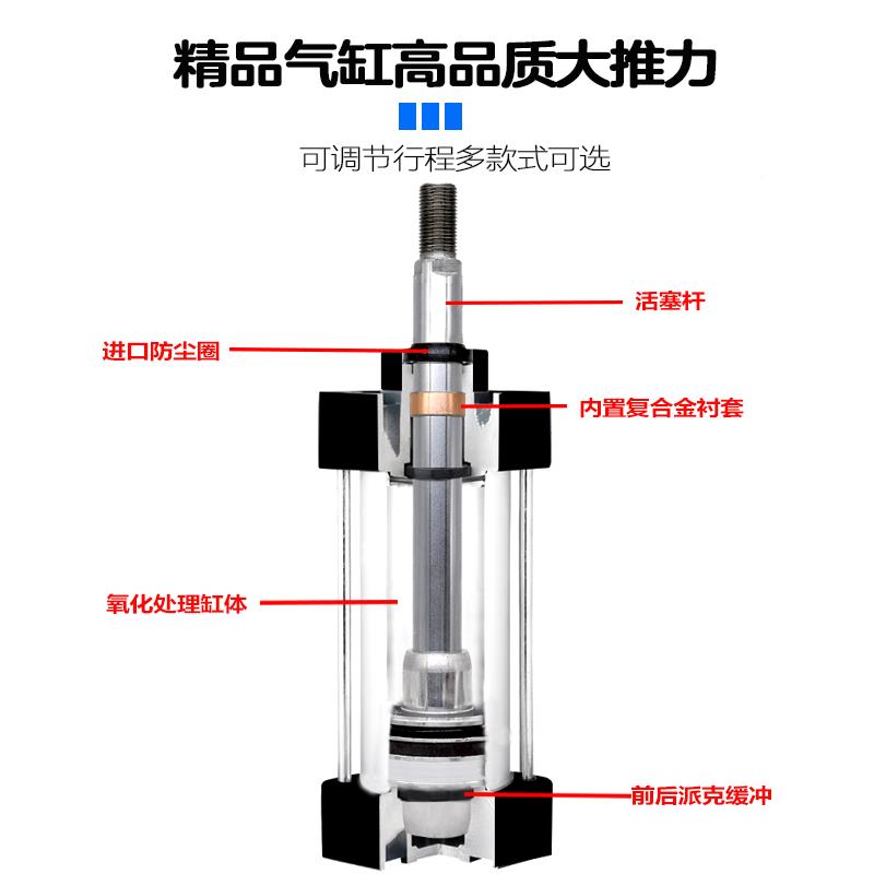 0C气缸32405063S80136200125160200X150X200X30长行程大推力