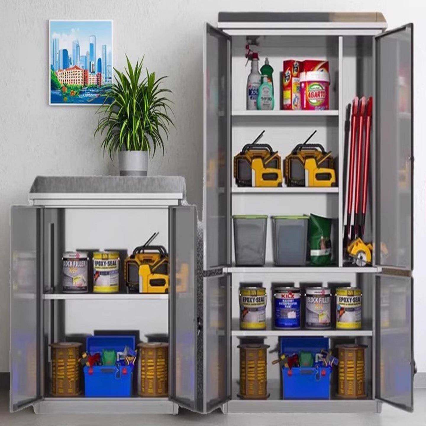 物304不锈钢户斜顶工具定制花园庭院杂柜985带锁室外阳台柜储外物,商业/办公家具,办公储物柜,淘宝优惠券,粉丝福利购,淘宝优惠卷