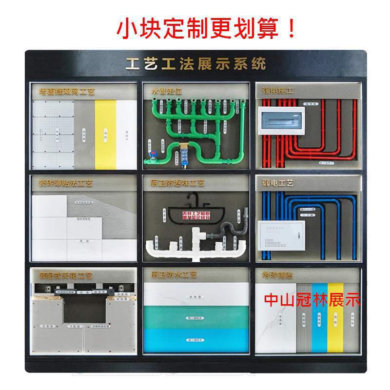 装修工艺水电材料展示柜