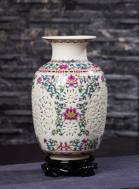 创意陶瓷花瓶三件玄关酒柜书柜办公室家居客厅装饰品工艺品摆件