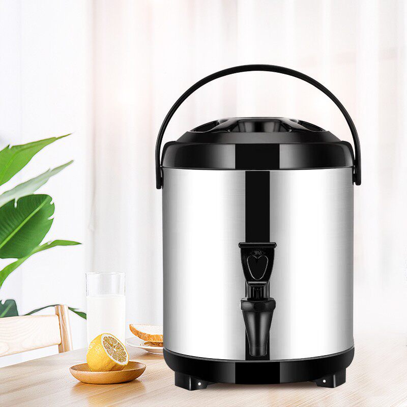 304不锈钢保温桶奶茶店商用冷热双层豆浆桶8L10L12L茶水桶奶茶桶