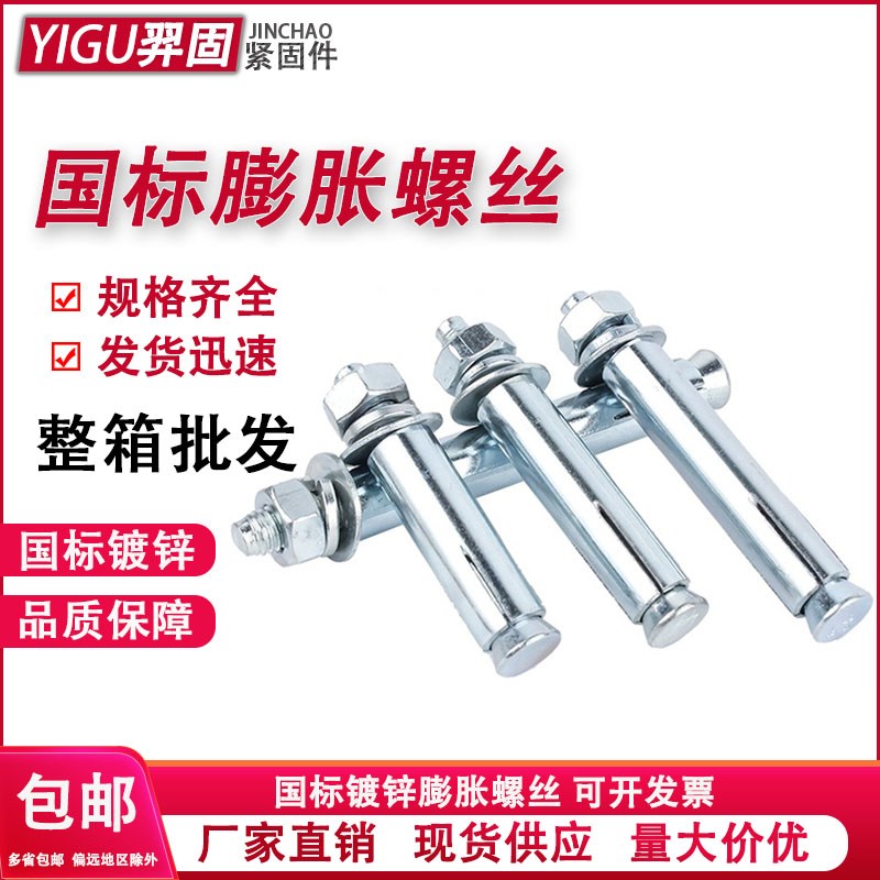 整箱膨胀螺丝国标膨胀螺栓加长拉爆螺丝MM8M10MM1M1M18M20