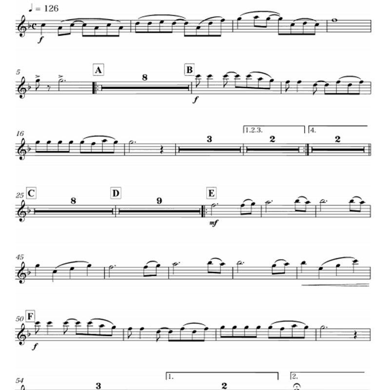 管乐总谱童年级 比赛用曲交响管乐团原版总谱分谱音乐