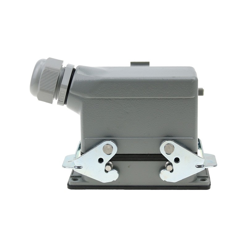 矩形插头重载连接器HE-01-5 1芯底座带盖侧出顶出高底座带盖1