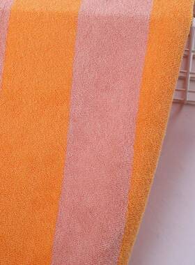 巾现货80棉20涤毛巾布230色织0.5条纹毛布儿童口水巾g服装VAM面料