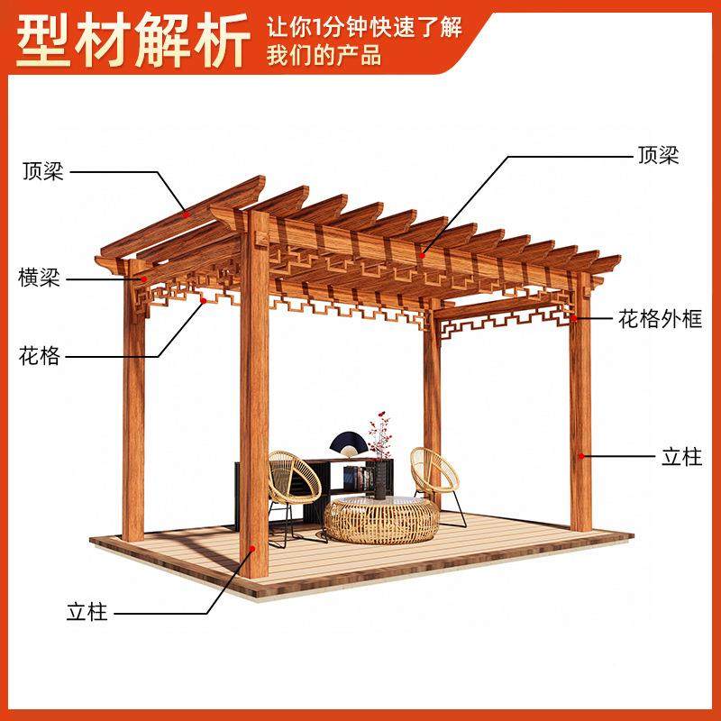合金葡萄架花园爬藤萄架铝仿葡木纹葡萄廊ZY-PTJ-1架户架外庭院葡