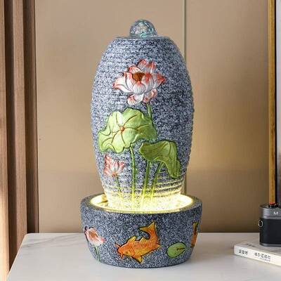 招式财福蛋HZU流水落地喷开泉业摆件欧现代创客厅室内意桌面水景