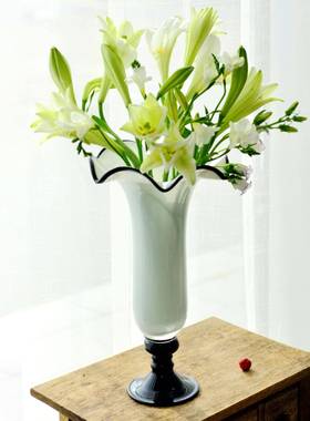 渐变手AL708845工客玻璃风花瓶轻奢新简约创意艺术清插灯花摆件装