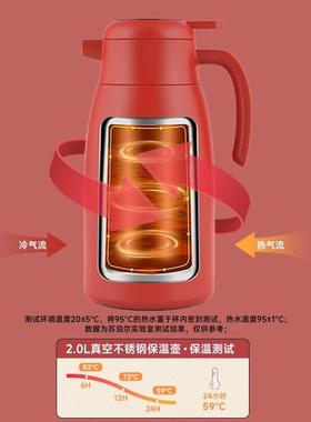 保量庆12848瓶高壶结一对装喜红色颜值礼档大容温壶陪嫁水热水