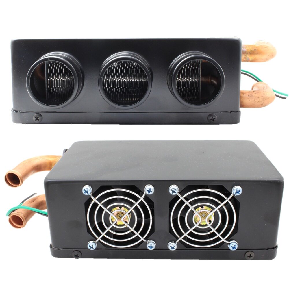 汽车除霜器 12V24V车载暖风加热采暖小型取暖器 三孔水暖风机车用