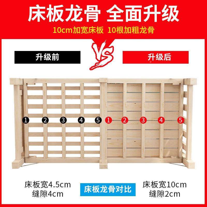 拆折叠单人实MDU床免安装床木米折叠床小床1.21.5家用出租房可简