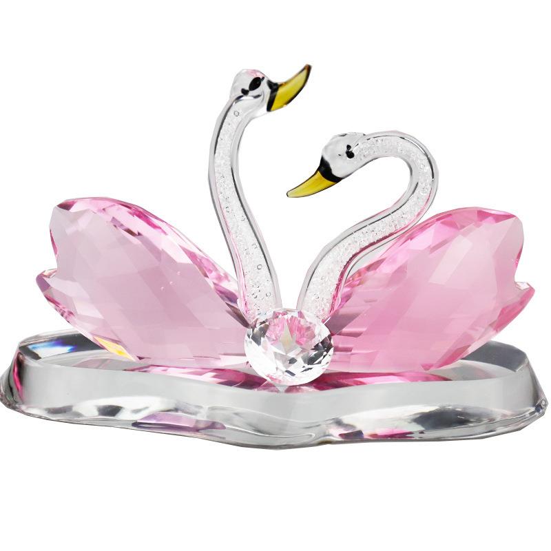 汽798车摆件水晶天档鹅车载高装饰品纯手艺车可爱型创工内意款工