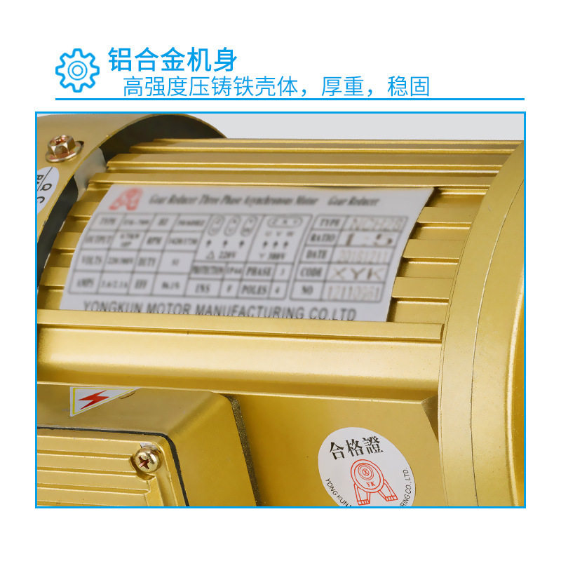 永坤NCV22立式交流1/8HP200W正反转电动机硬齿面减速器减速马达