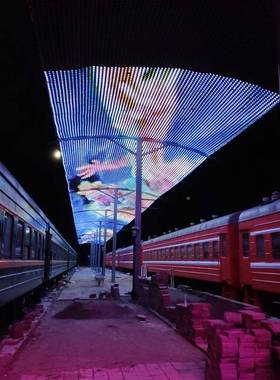 LED智能格屏户网性内外防水全VMS彩外控T2L0ED网格屏柔透明网格屏