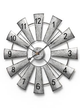 美跨境热卖静音挂钟铁装艺数字简约500007客厅静音挂欧时钟创意饰