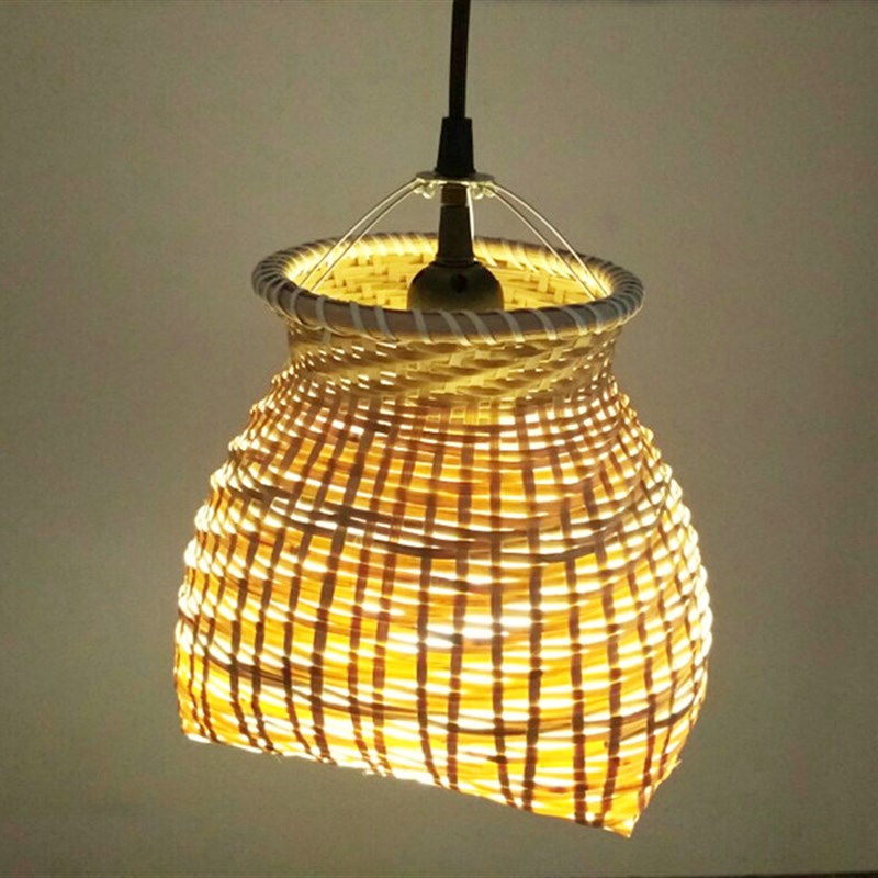 创意个性餐厅吊灯吧台装饰灯中式竹编灯具斗笠灯草帽火锅店餐馆灯