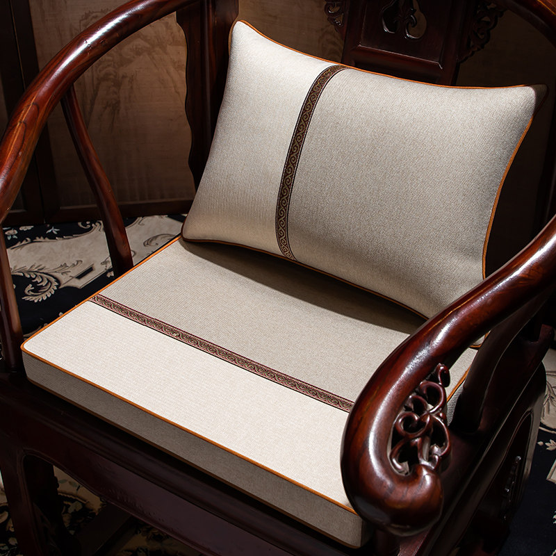 中式红木椅子坐垫纯色家用椅垫茶桌椅餐椅垫太师椅子垫圈椅垫定制