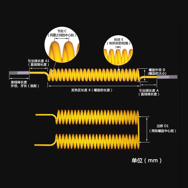 大功率钢化炉电炉丝箱式炉电阻丝镍铬铁铬铝加热丝工业高温电炉条