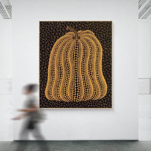南瓜 现代抽象创意艺术装饰画loft玄关壁画过道走廊挂画 草间弥生