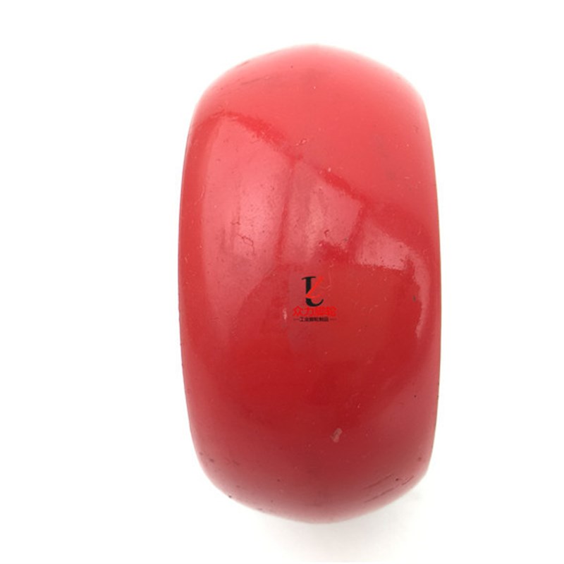 3寸重型圆弧面聚氨酯铁芯静音单轮  7*32PU铁轮 平板车推车脚轮